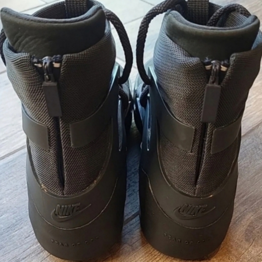 Nike Air Fear of God 1 Triple Black Off Noir Suede Sneakers, Men's 6, W 7.5 - Picture 3 of 16